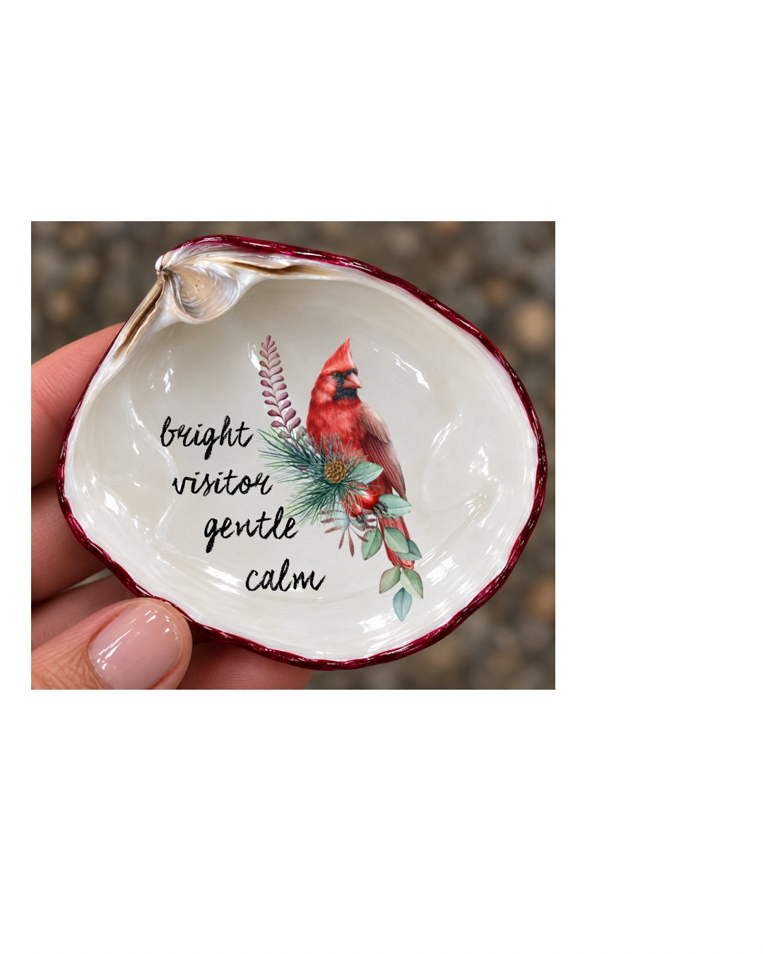 - Gentle Calm 3” shell only or add mounted magnet at no charge | add gold or silver stand +$6