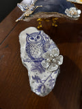 🦉 Embellished Owl Oyster Shell