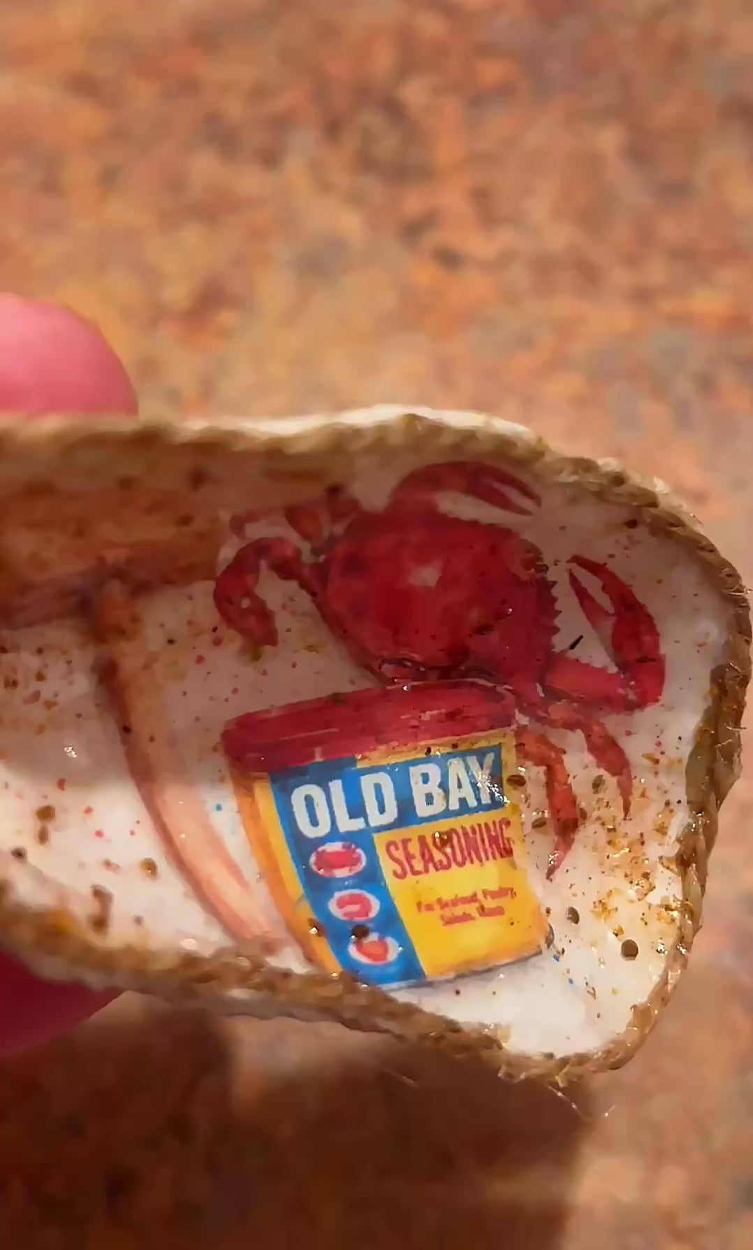 Old Bay Crab – Burlap Oyster Shell